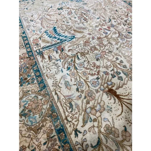 1950s Old Handwoven Persian Tabriz Tree of Life Area Rug 4'7"×6'7" For Sale - Image 4 of 13