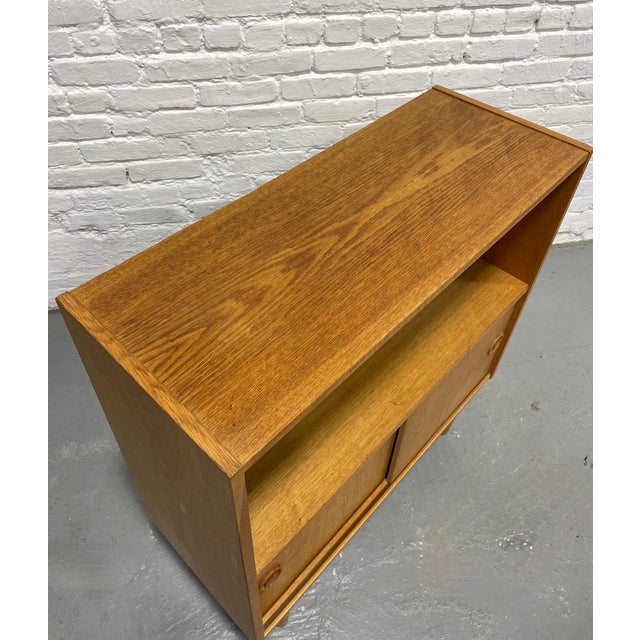 Mid Century Modern Oak Bookcase | Danish MCM Storage Cabinet, C. 1960’s For Sale - Image 10 of 12