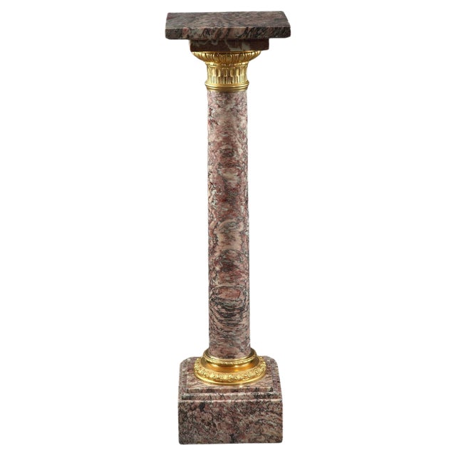 19th Century Napoleon III Brocatelle Marble Column For Sale