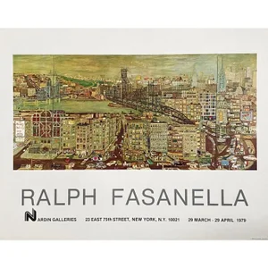 1970s Ralph Fasanella Nardin Galleries Exhibit Lithograph