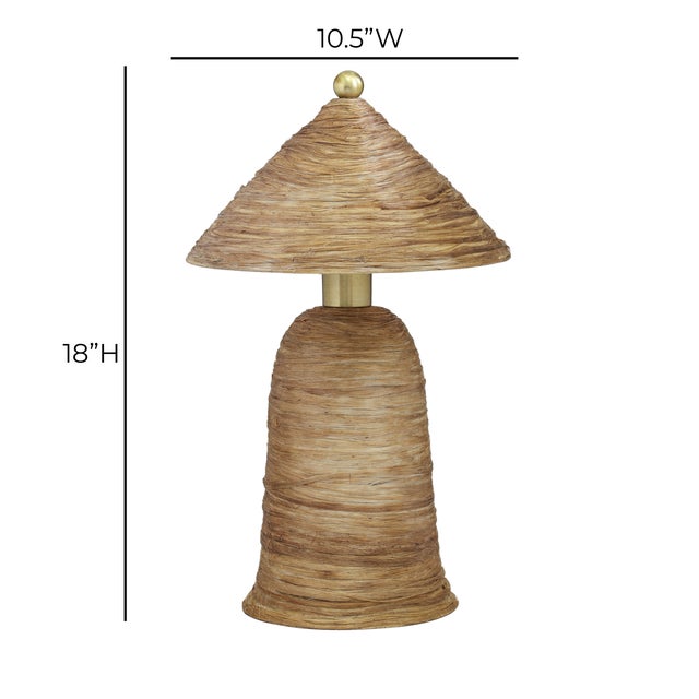 Coco Natural Coconut Fiber Pointed Table Lamp For Sale In Los Angeles - Image 6 of 7