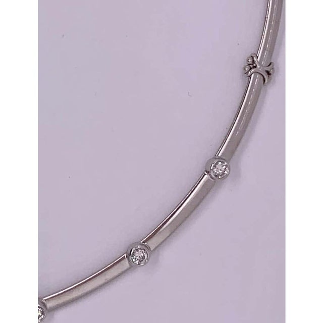18 Kt White Gold Necklace with 1 Kt Diamonds 16.19 Grams Total Weight 18 inches. Italy