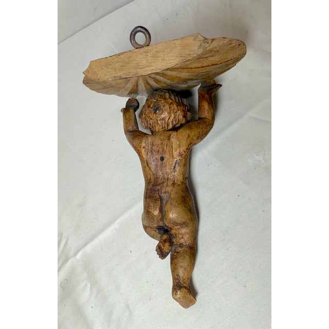 Antique Hand Carved 19th Century Victorian Putti Cherub Wall Shelf Sculpture For Sale - Image 10 of 11