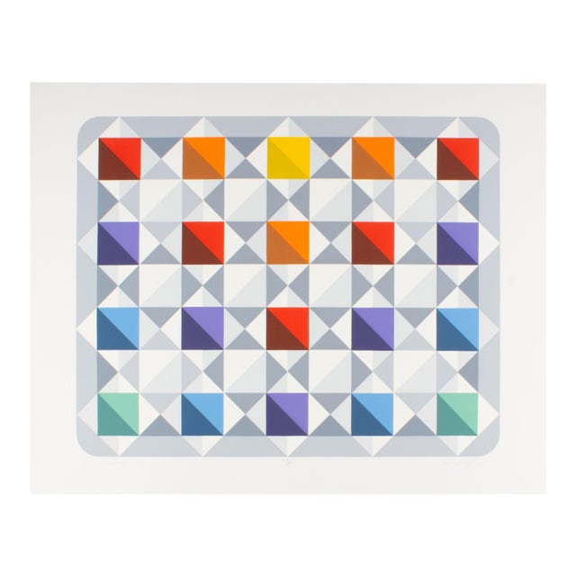 “Nebula Viii” Op Art Serigraph Print Marko Spalatin For Sale