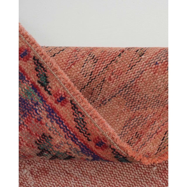 1970s Vintage Handmade Wool Cotton Red Area Rug For Sale - Image 10 of 12