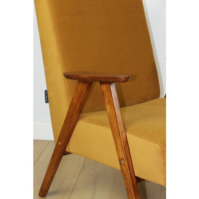 Vintage Golden Velvet Lounge Chair, 1970s For Sale - Image 10 of 12