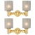 Murano Gray Glass and Brass Wall Sconces For Sale