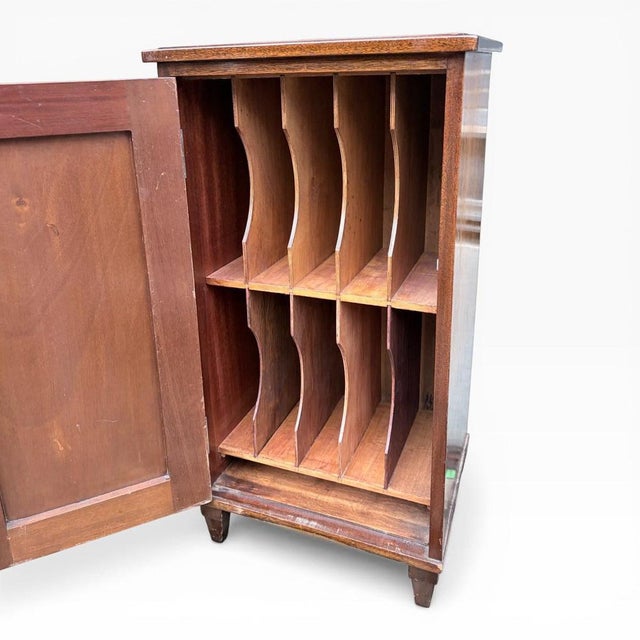Brown Arts & Crafts Oak Record Cabinet For Sale - Image 8 of 9