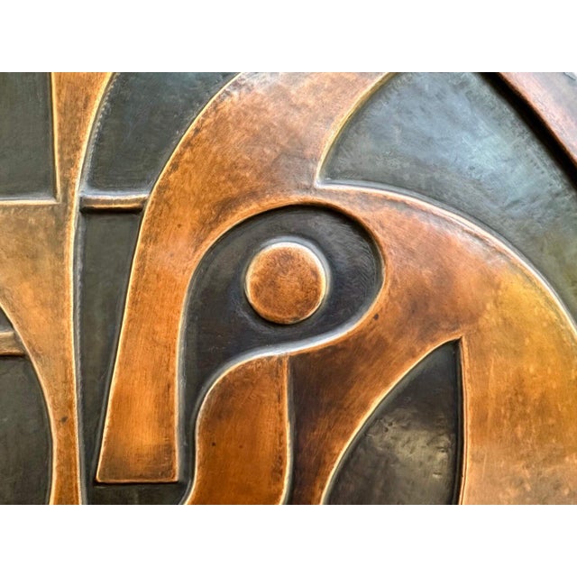Copper Abstract Geometric Metal Wall Relief Sculpture "Echo of Deco" by Jeremy Maronpot For Sale - Image 8 of 16