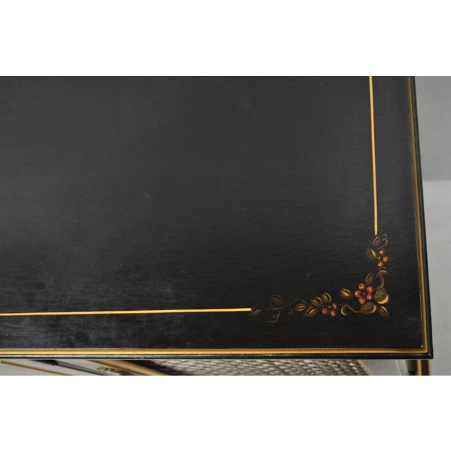 Mid 20th Century Habersham Chinoiserie Black Lacquer Credenza Buffet Media Entertainment Cabinet, Attributed For Sale - Image 15 of 17