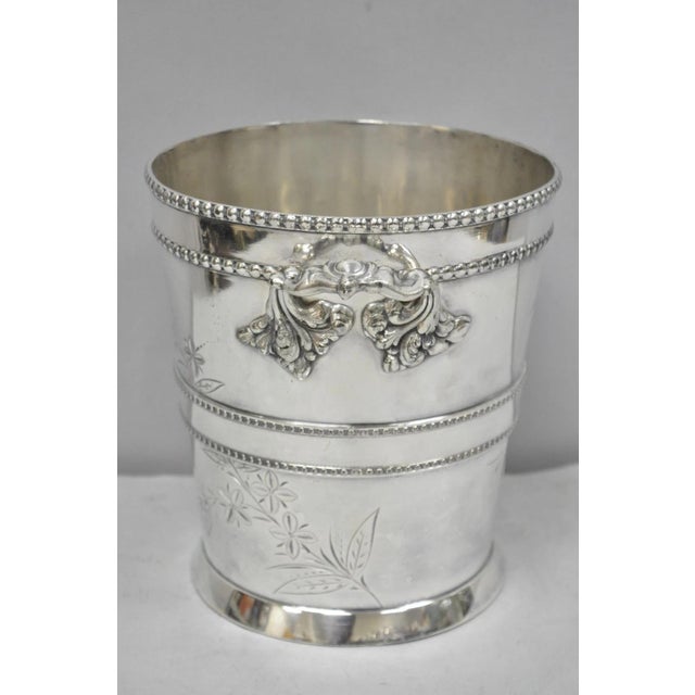 Early 20th Century Victorian Henry Hicks Silver Plated S Monogram Champagne Chiller Wine Ice Bucket For Sale - Image 13 of 18