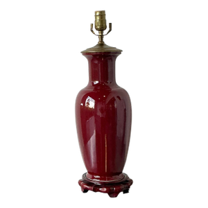 Vintage Oxblood Glazed Ceramic Lamp