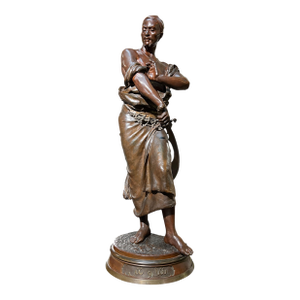 Georges-Charles Coudray Large Orientalist Egyptian Female Bronze Sculpture