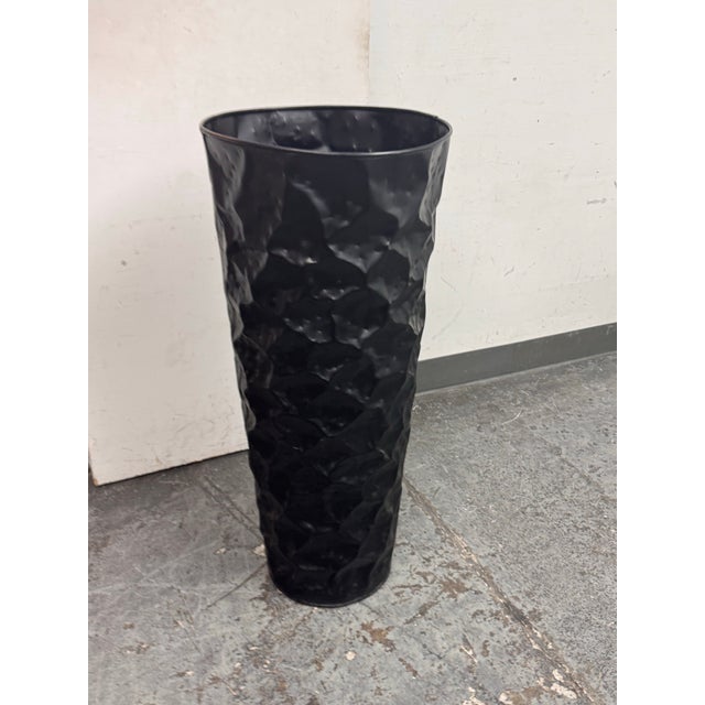 Vintage Hammered Planter, Black For Sale - Image 4 of 12