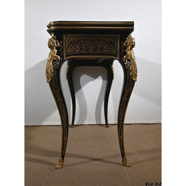 Napoleon III Console Table in Blackened Pear Tree, Mid-19th Century For Sale - Image 16 of 18