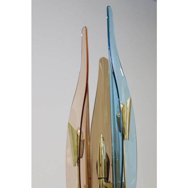Blue Vintage Dahlia Floor Lamp by Max Ingrand for Fontana Arte, 1958 For Sale - Image 8 of 18