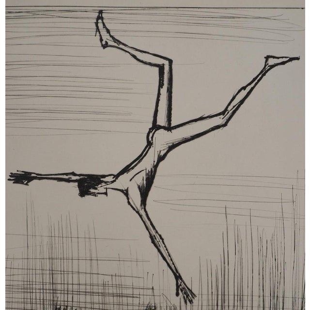 Bernard buffet (1928-1999) fantastic voyages: the arrival of cyrano, 1958 original drypoint engraving (lacourière and...