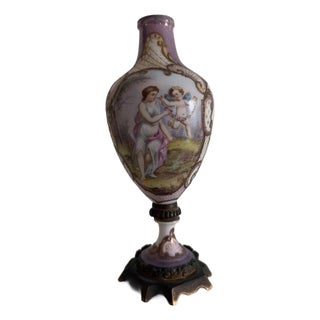 Late 19th Century Beautiful Small Sèvres-Style, Hand-Painted Porcelain Vase For Sale