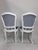 French Provincial Pair of Upholstered Vintage Chairs With Blue and White Chinoiserie For Sale - Image 3 of 5