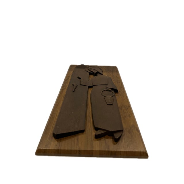 Brown A Modernist Carved Wooden Religious Plaque Depicting Jesus Christ For Sale - Image 8 of 10
