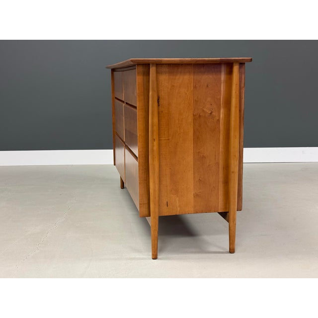 Mid-Century Modern 1960s Refinished Floating Solid Maple Dresser For Sale - Image 3 of 8