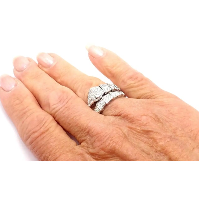 Bulgari Serpenti Viper White Gold Diamond Band Ring, Size 6.5 For Sale - Image 10 of 10