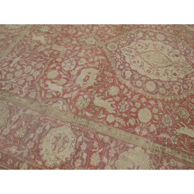 Early 20th Century Lavender Rose Turkish Pictorial Rug rug no.j1791 For Sale - Image 12 of 12