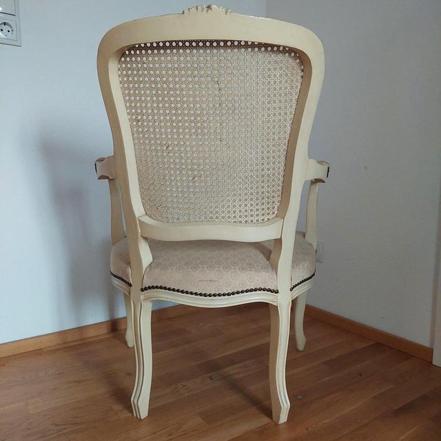 French Rococo Wooden Armchair For Sale - Image 9 of 12