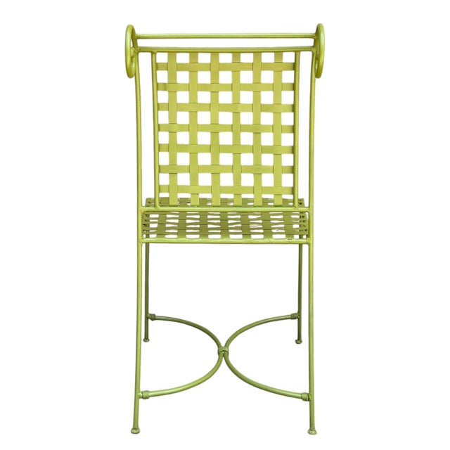 Mid 20th Century Mid 20th Century French Wrought Iron Garden Chairs - Set of 4 For Sale - Image 5 of 10
