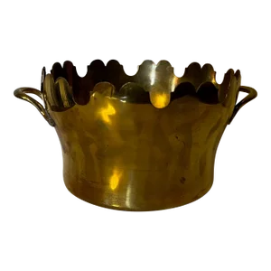 Antique 19th Century French Brass Round Monteith Verrier Rafraichissoir or Planter Jardiniere Cachepot