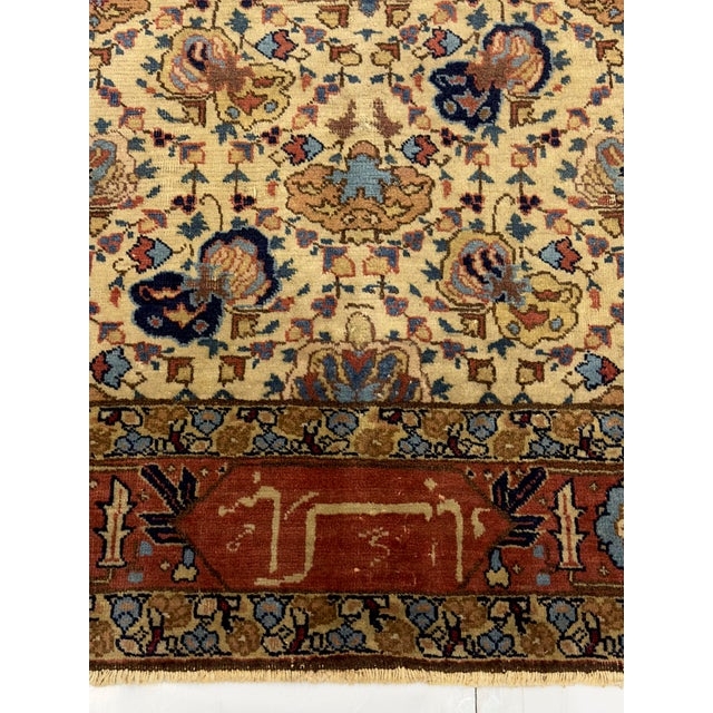 Antique Persian Tabriz Signed Rug 4'4" X 4’10” For Sale - Image 9 of 11