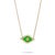 Metal Vivid Green Enamel Evil Eye Pendant Gold & Diamond Necklace For Sale - Image 7 of 7