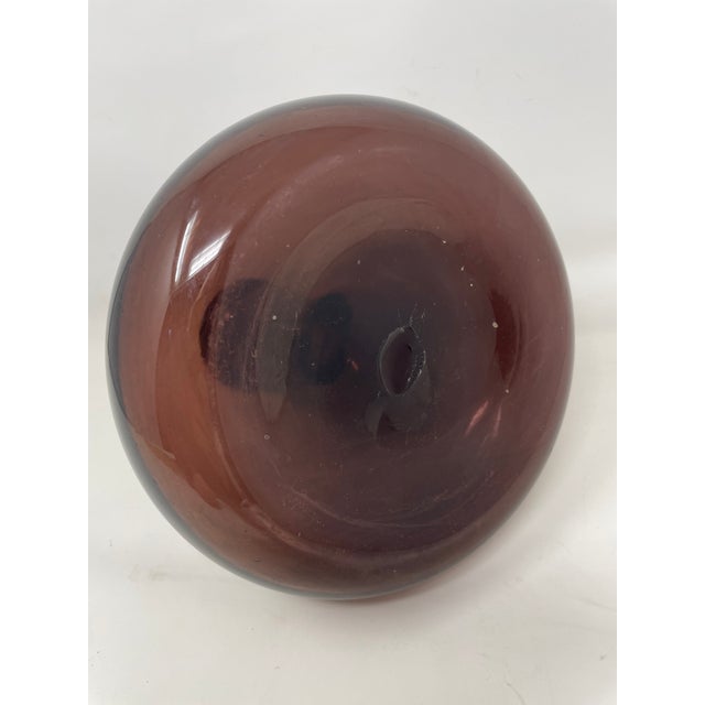 Empoli Mid Century Modern Purple Glass Ships Decanter For Sale - Image 4 of 6