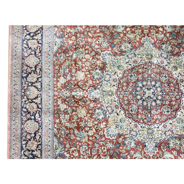 Vintage Persian Silk Rug For Sale - Image 10 of 16