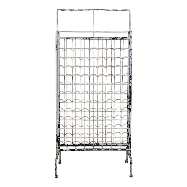 Mid-Century Steel Wine Rack For Sale