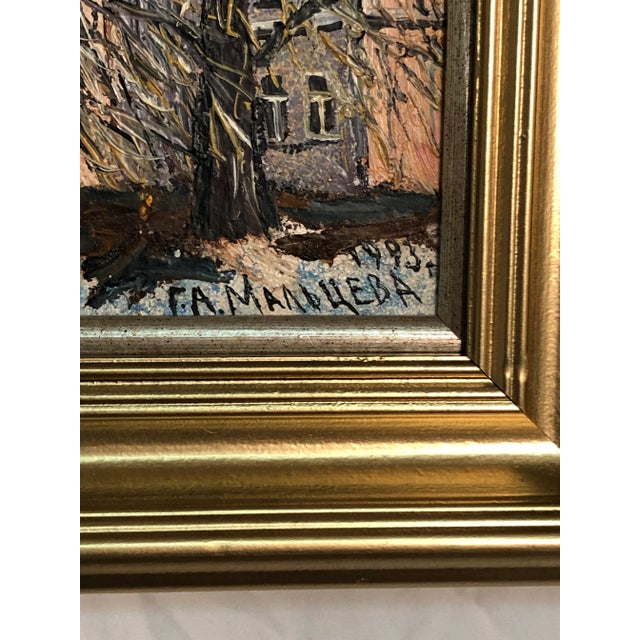 Realism "Winter II" Original Oil Painting 1993 Signed on the Bottom, Framed For Sale - Image 3 of 4