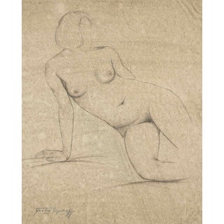 Fritz Uphoff, Female Nude, 1930, Pencil Drawing For Sale