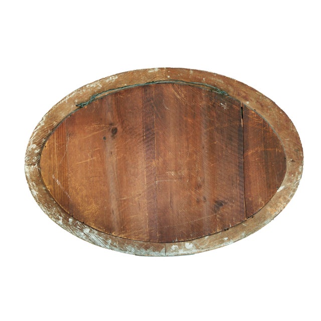 20th Century, Antique Oval Giltwood Mirror W/Original Glass For Sale - Image 10 of 11