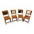 Vintage Rustic Wood Dining Chairs With Genuine Upholstery Cow Hide Set of 4 For Sale