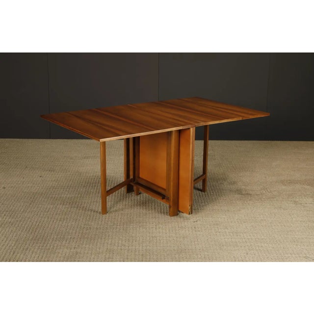 Attributed to Bruno Mathsson Attributed 'Maria' Drop-Leaf Folding Table in Walnut, Sweden, C 1950s For Sale - Image 16 of 18