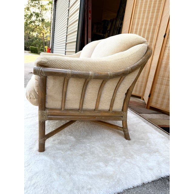 A beautiful vintage McGuire of San Francisco two-seat settee featuring the brand’s signature rattan construction and...
