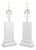 Minimalist White Painted Wood Table Lamps, Pair For Sale