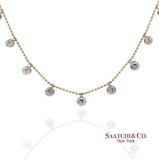 14K Yellow & White Gold Natural Diamond Drop Necklace Metal Type: 14k Yellow Gold Total Item Weight: 6.0 Grams Sizable:...