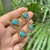 Metal 21.07 Carats Turquoise Diamond Floral Drop Earrings With Rainbow Sapphires in 14k Gold- A Pair For Sale - Image 7 of 16
