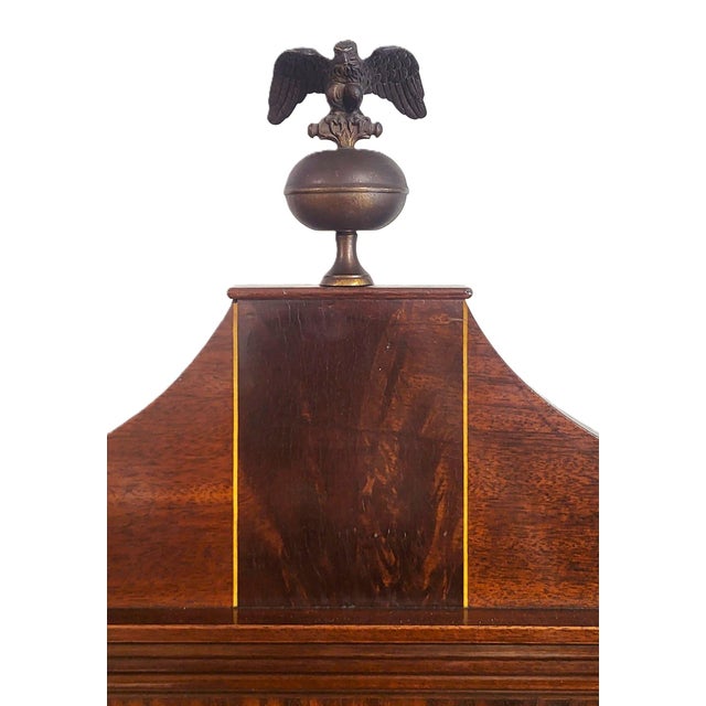 Antique 20th C American Hepplewhite Mahogany Tambour Door Secretary Desk Vitrine For Sale - Image 17 of 18