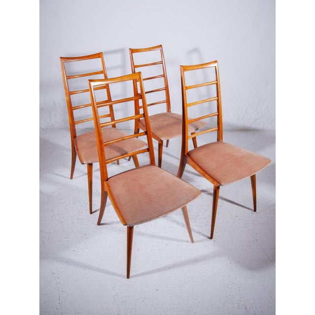 High Back Ladder Dining Chairs by Dettinger, Germany, 1955, Set of 4 For Sale - Image 10 of 13