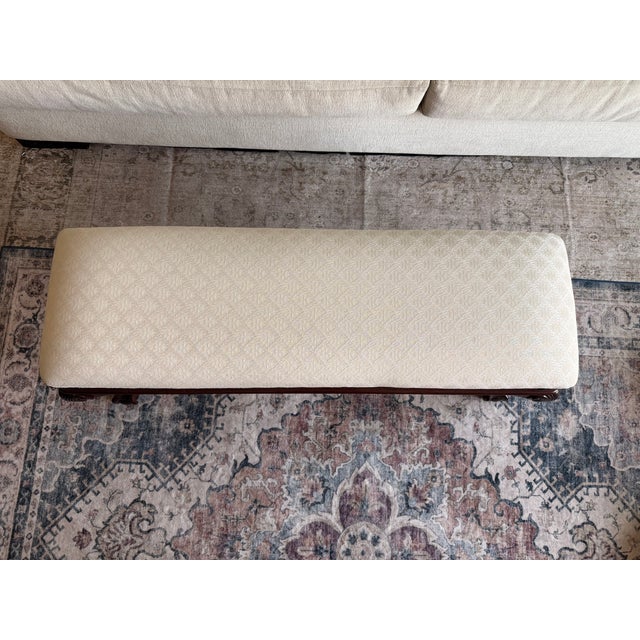 Queen Anne Pennsylvania House Solid Cherry Bench Vintage Queen Anne Ball & Claw Legs For Sale - Image 3 of 6