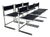 Brutalist Chrome and Leather Chairs from Sigma Furniture, Belgium, 1960s, Set of 6 For Sale