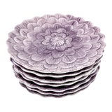 Vintage Omnibus Japan Fitz & Floyd Purple Flower Plates-Set of 7 For Sale