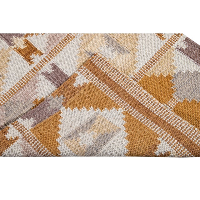 Mid-Century Modern 21st Century Modern Swedish-Style Wool Runner Rug For Sale - Image 3 of 12